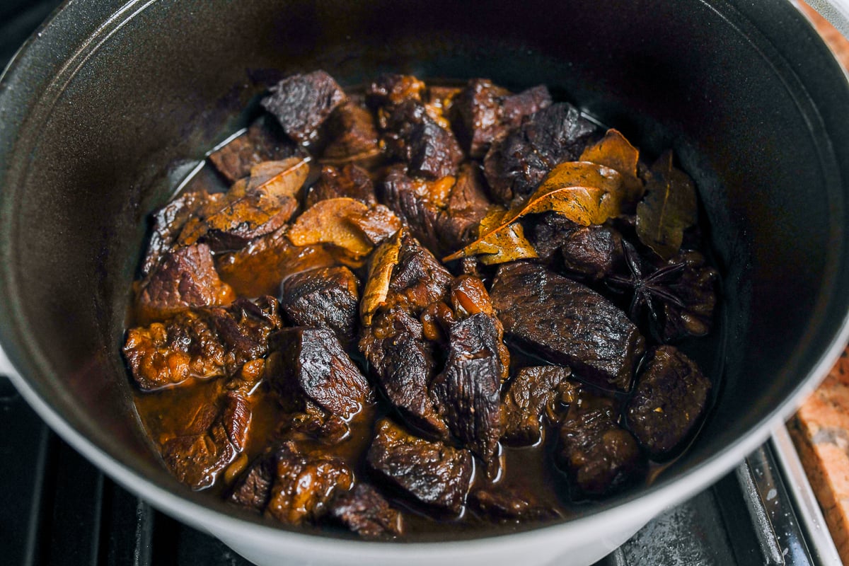Chinese beef stew after oven braise