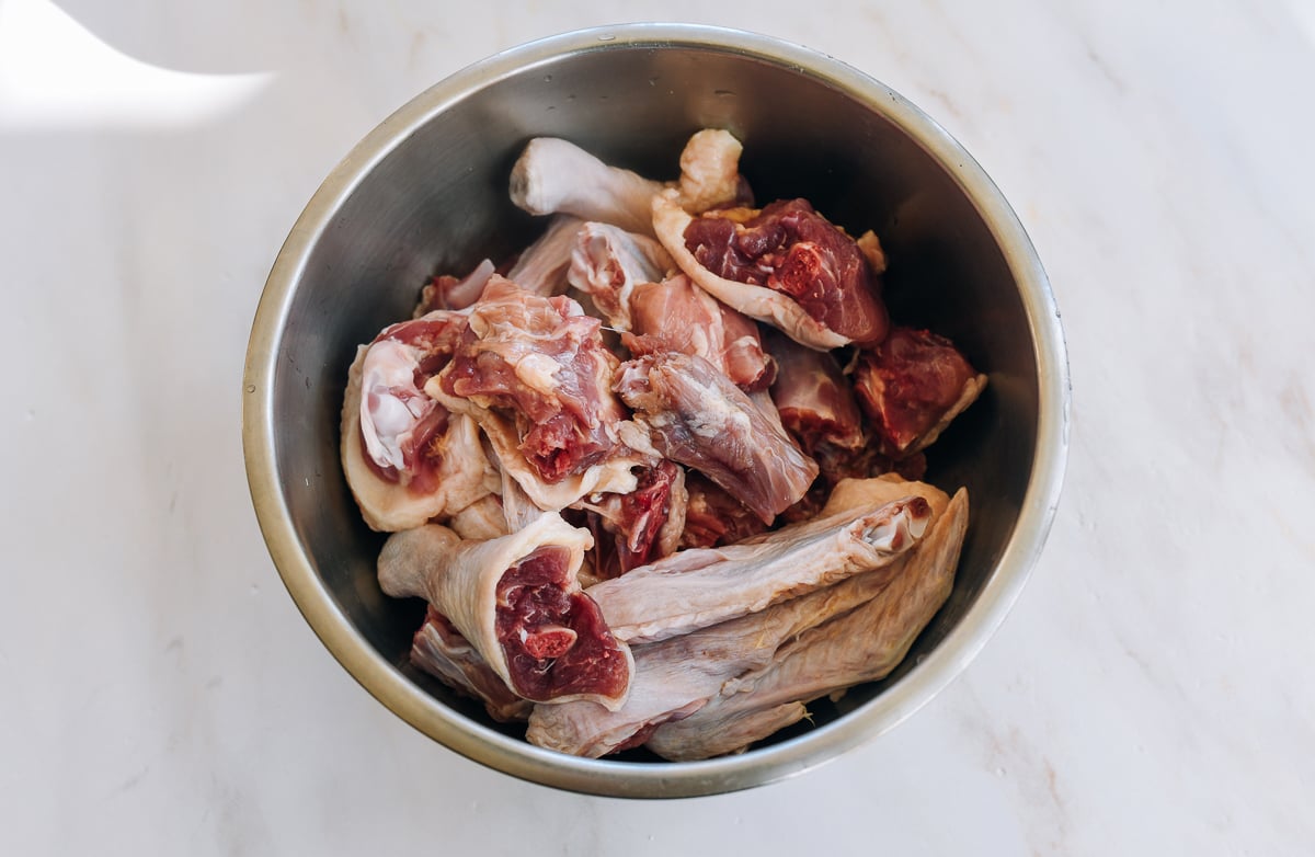 duck pieces in bowl