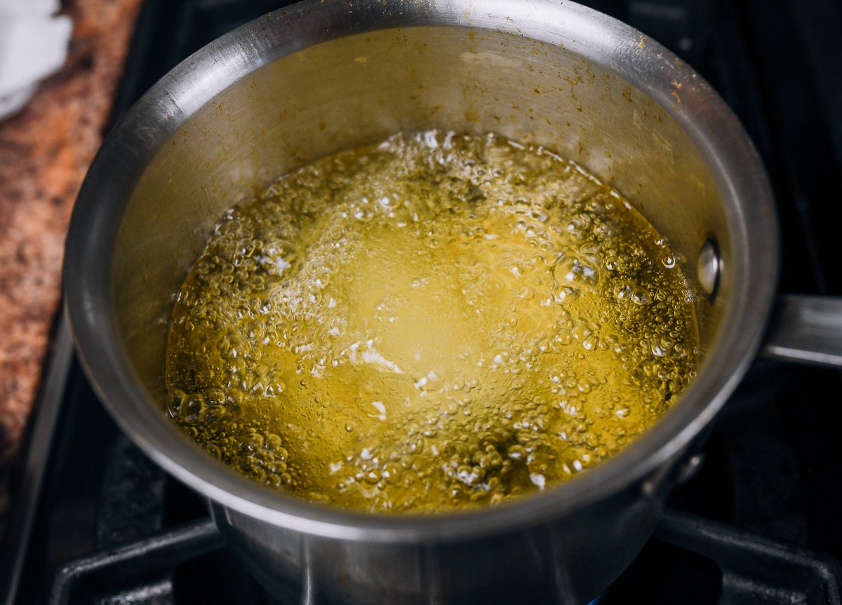 frying egg rolls in hot oil