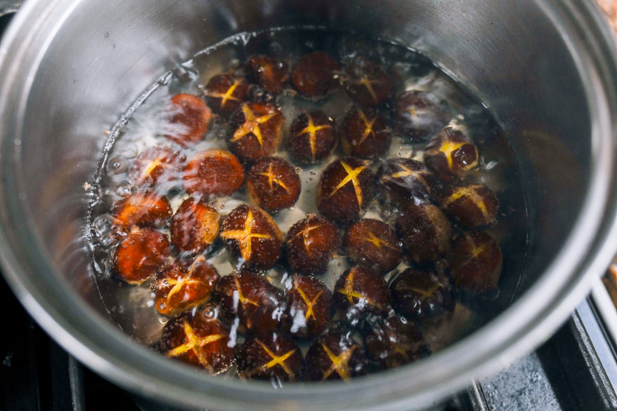 boiling scored chestnuts