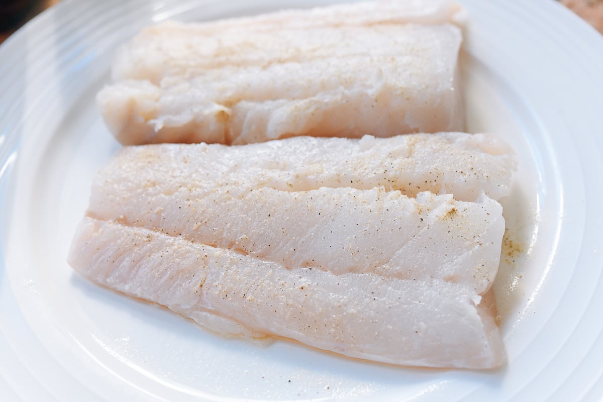 cod fillets on plate